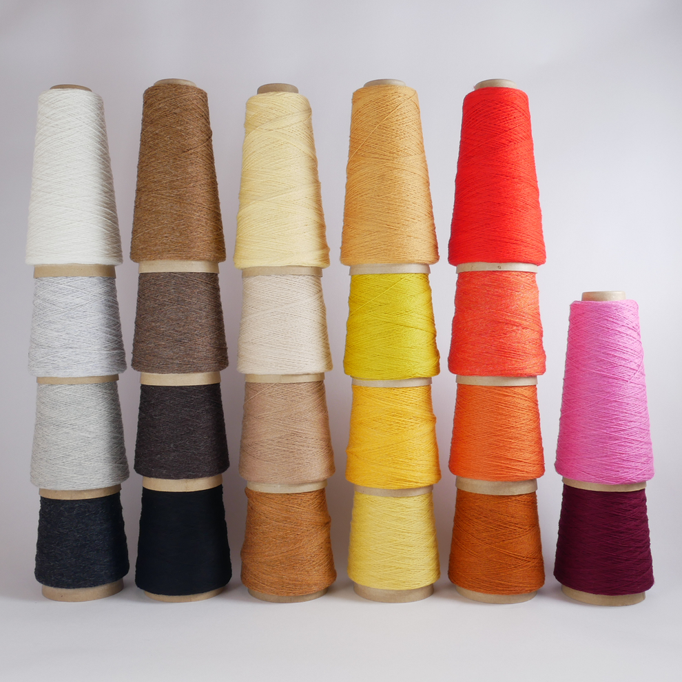 Luxury 2/17s lambswool yarn on cones for machine knitting, in an ...